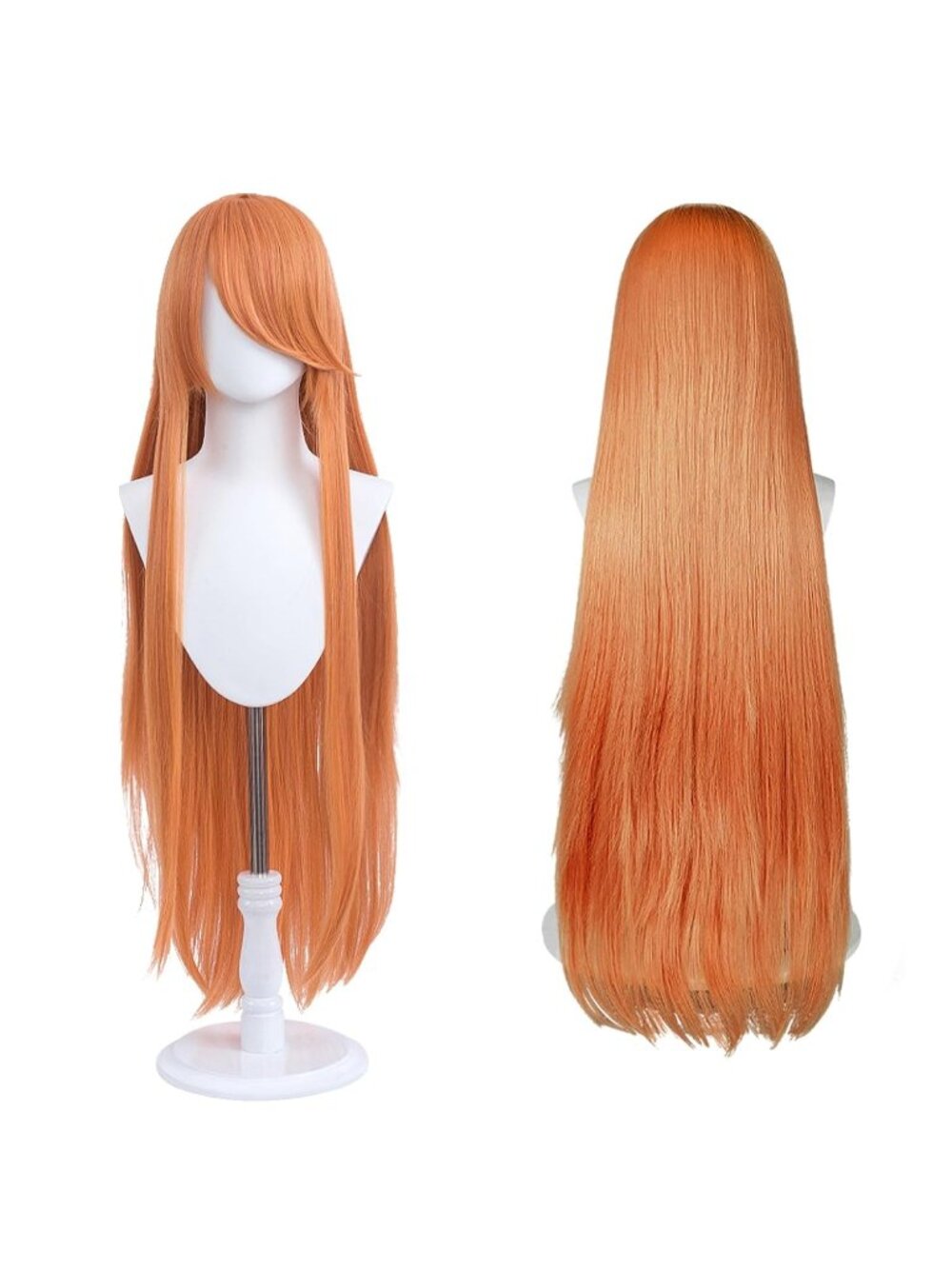 Women's Orange 100 Cm Heat Resistant Universal Straight Costume Long Wigs